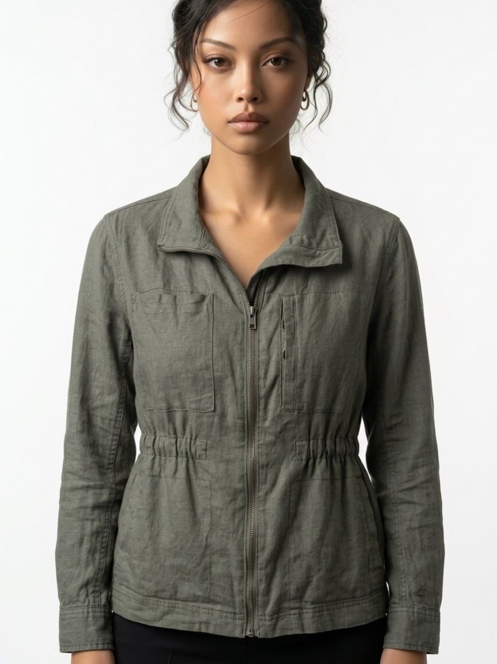 SUPPLIES | Green Utility Style Jacket Zip Front Women’s Size Large